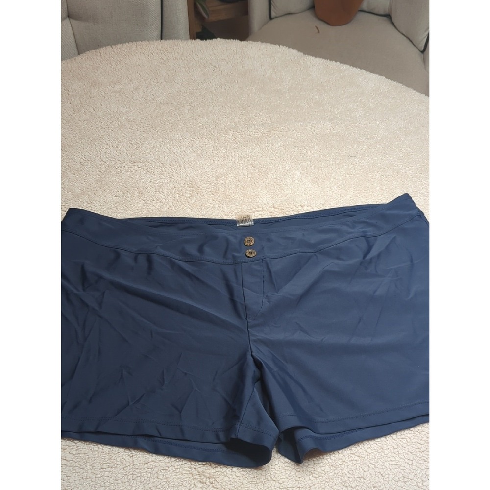 Vintage-inspired SPF 50 Hapari Navy Blue Swim Boyshorts  Size 20 Beach Pool